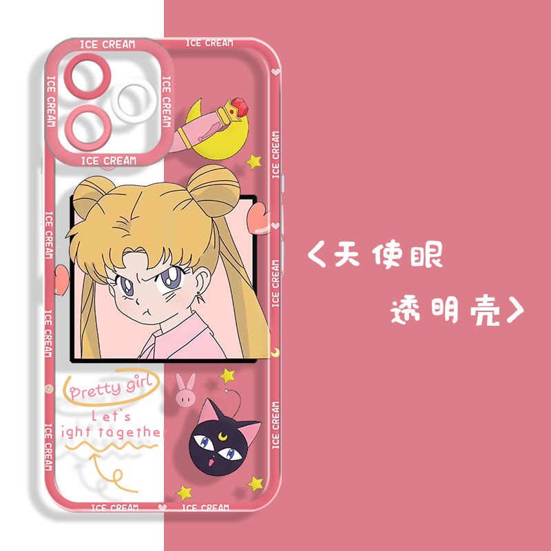 Sailor Moon Ốp Điện Thoại TPU Silicon Mềm Trong Suốt Hình Thủy Thủ Mặt Trăng Cho iPhone 14 Pro Max Mini 13 12 11 XS XR X 8 7 Plus 6S 6