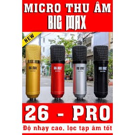 [Tặng kèm dây live MA1] combo micro Big max 26 pro + sound card HF5000 thu âm livestream karaoke auto tune đủ hiệu ứng