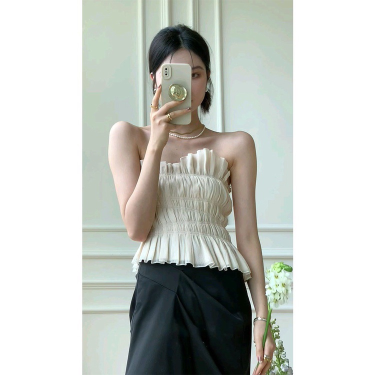 Áo Bra Nữ Nhún Vạt Lệch Phong Cách Tiểu Thư Quyến Rũ 927