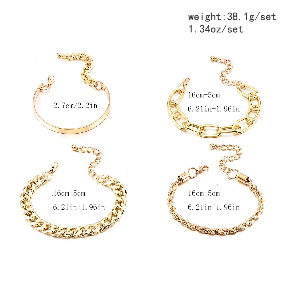 Set 4 vòng đeo tay phong cách boho thời trang dành cho nữ Yanqueens Đồ trang sức