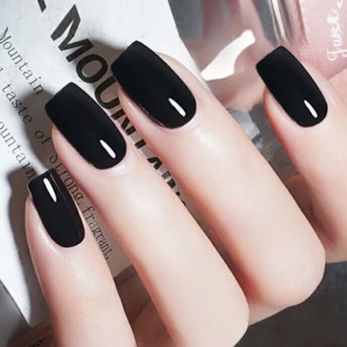 Set 24 móng tay giả đầu vuông màu đơn sắc xinh xắn thời trang nữ