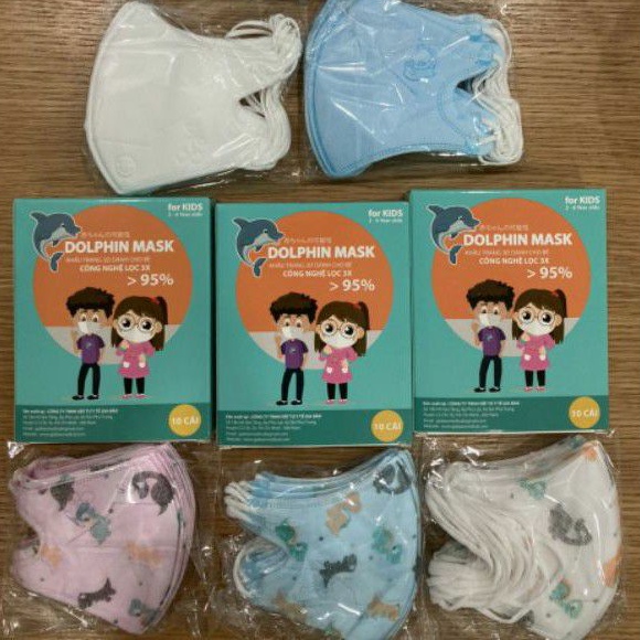 (chọn mẫu) Hộp 10 cái Khẩu trang trẻ em 3d