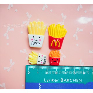Charm túi khoai tây chiên McDonald trang trí vỏ ốp điện thoại, dán Jibbitz, DIY