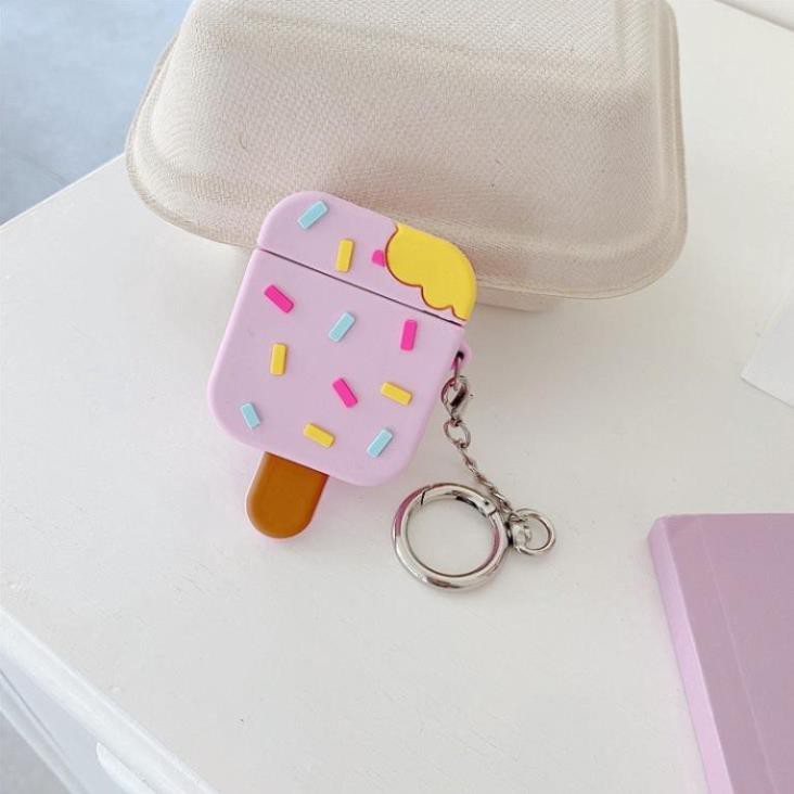 ☘️Tặng kèm dây đeo☘️Case Airpod 1 2 ...Vỏ bao bọc Kem que các màu đựng tai nghe không dây Ice Cream airpods silicon