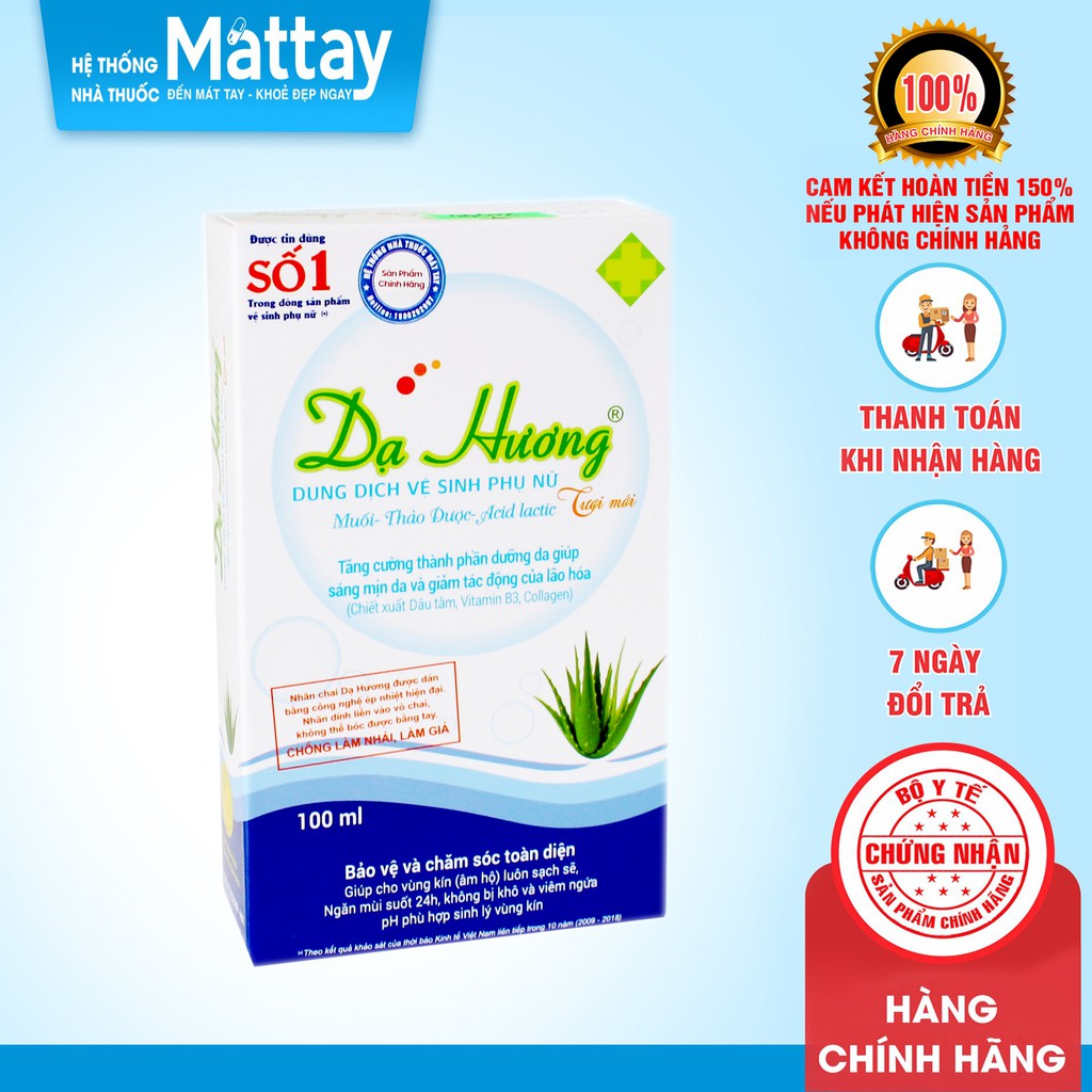 Dạ Hương Xanh - Chai 100ml - Giúp Cho Vùng Kín Luôn Sạch Sẽ, Ngăn Mùi Suốt 24 Giờ
