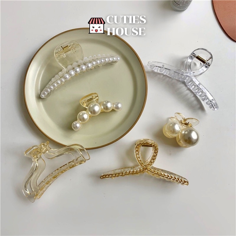 Set kẹp càng cua ngọc trai nhân tạo 6 món thời trang, trẻ trung năng động Cuties House HC004