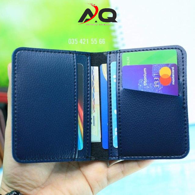 Ví Mini Nam Nữ Da Công Sở Để Thẻ ATM Card Visit Tiền Mặt | Bóp Da Đẹp- AQ STORE
