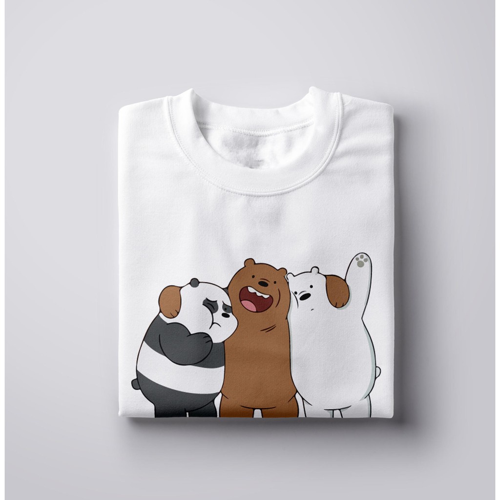 Áo Sweater nam nữ form rộng We Bear WONHARIM, áo thun cộc tay dáng dài in hình hoạt hình 3 con gấu cá tính Ulzzang 21112
