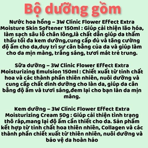 Set dưỡng trắng da [ Dùng Là Mê _Hàng AUTH ] Set Dưỡng Da 3W Clinic Collagen White Skin Care Set Chính Hãng MPLULU74