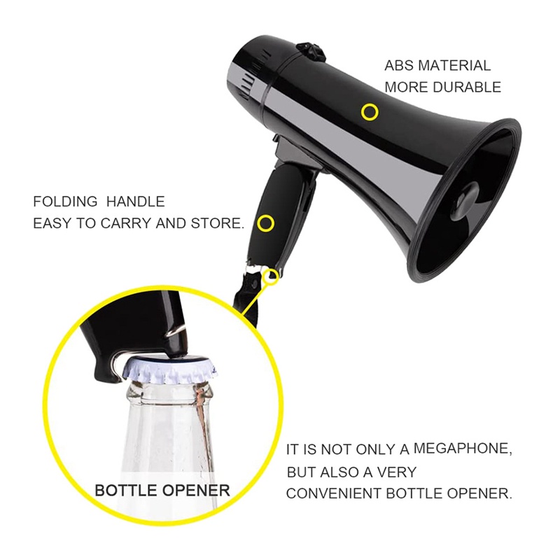 Loa Megaphone 30 Watt Cầm Tay Tích Hợp Micro Và Điều Khiển Âm Lượng Kèm Dây Đeo