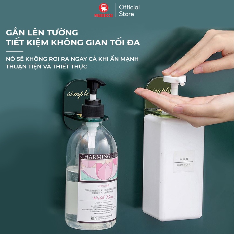 Móc Dán Tường Treo Chai Dầu Gội Đầu, Sữa Tắm, Nước Rửa Tay - Nhựa ABS cao cấp, Miếng Dán Siêu Dính Chịu Lực - MODECO