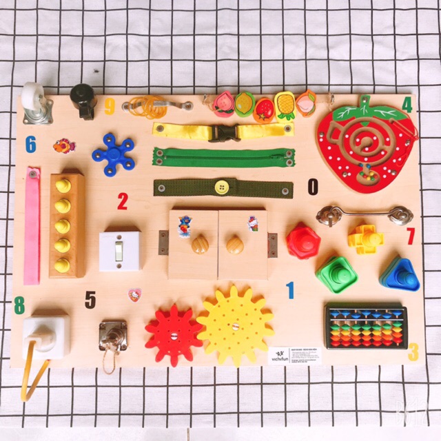 [ FREE SHIP ] Busy board cho bé, Bảng bận rộn cho trẻ em, Giáo cụ mầm non, đồ chơi thông minh montessori