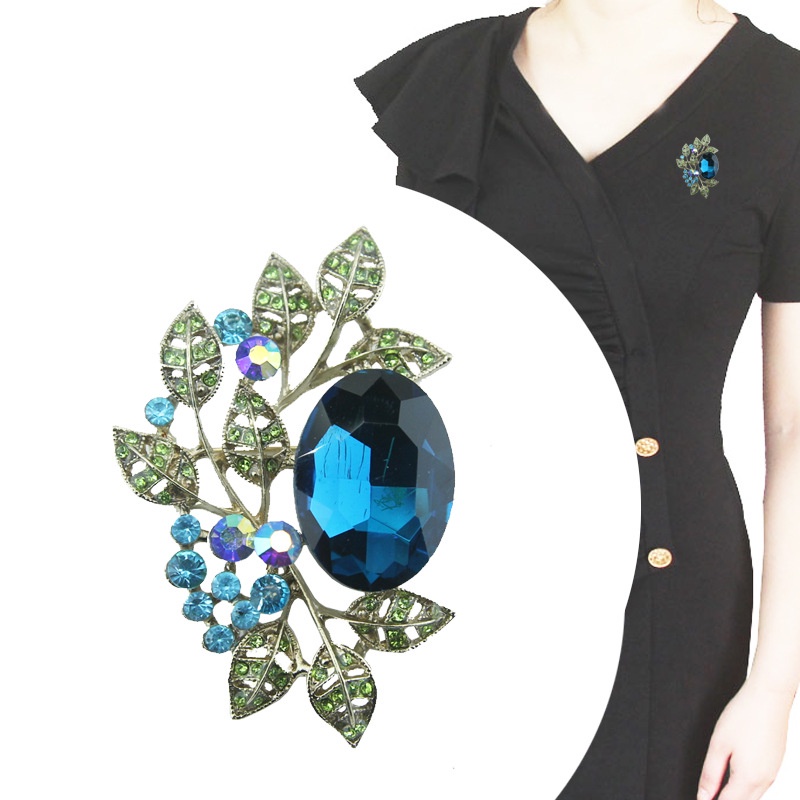 Trâm Cài Áo Hình Lá Ô Liu Phong Cách Vintage Thanh Lịch Sáng Tạo