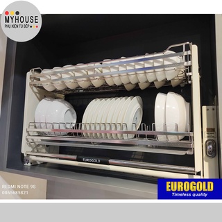 Giá Bát Nâng Hạ EUI190 Eurogold, Kệ úp bát đĩa tủ trên Eui304190