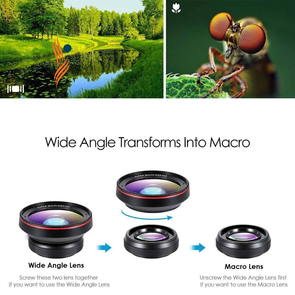 Len camera 2 trong 1 góc rộng dùng gắn ngoài cho smartphone