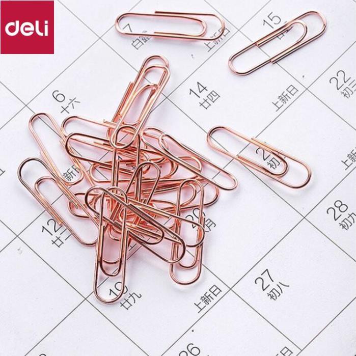 Bộ phụ kiện Deli - Set ghim vòng + ghim mũ + kẹp bướm - Mạ vàng hồng - 1 hộp - 78553 [Deli]