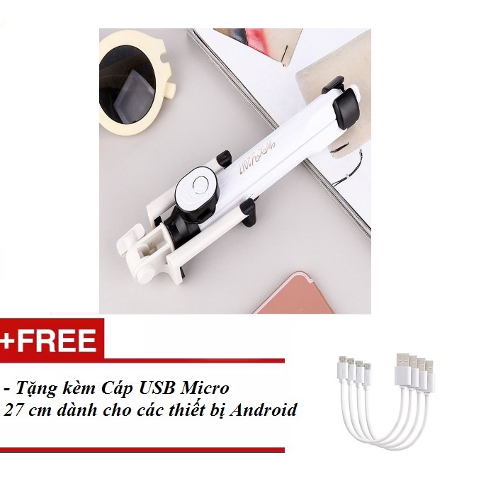 Gậy tự sướng Bluetooth 3 trong 1 kèm chân đế - tặng kèm cáp sạc | BigBuy360 - bigbuy360.vn