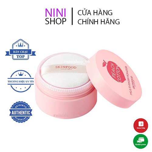 Phấn phủ kiềm dầu chiết xuất đào Skinfood Peach Cotton Multi Finish Powder 5g