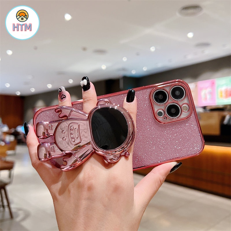 Ốp Điện Thoại TPU Mềm Mạ Điện Họa Tiết Hoạt Hình Có Nắp Bảo Vệ Camera Cho IPHONE 13 12 11 PRO MAX XS MAX X 7 + 8 PLUS
