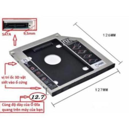 Khay gắn  Ổ Cứng Caddy Bay HDD SSD SATA 3 chất liệu nhôm