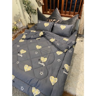 Trọn bộ 5 món Poly Cotton chăn phao dày loại 1 mẫu 2023