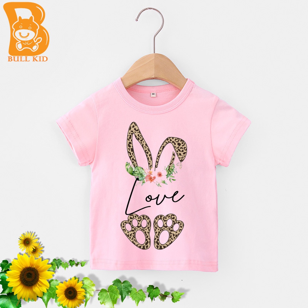 SIZE TO áo thun bé trai, bé gái chất liệu 100% cotton mềm mịn thoàng mát  thỏ love