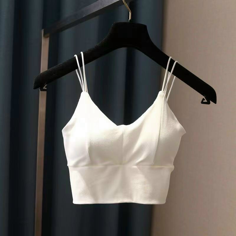 Áo bra 2 dây cotton dáng croptop ôm body tôn dáng