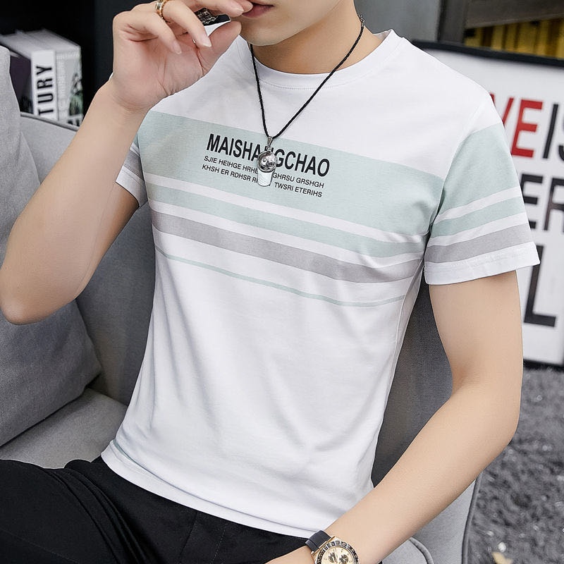 Áo Thun Tay Ngắn Cổ Tròn In Họa Tiết Thời Trang Mùa Hè Cho Nam