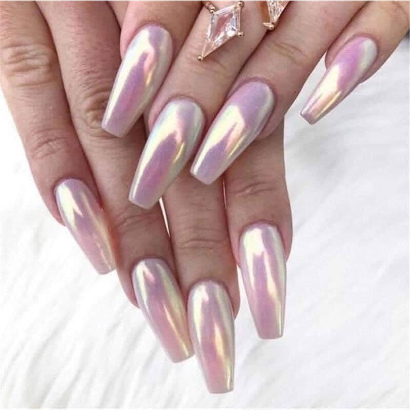 SET BỘT TRÁNG GƯƠNG NGỌC TRAI CẦU VÒNG SET 6 HŨ DỤNG CỤ LÀM NAILS