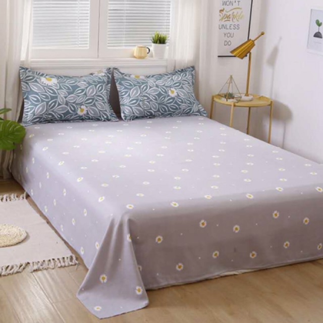 Bộ Chăn ga cotton poly Emmidecor - mẫu lá chuối xanh