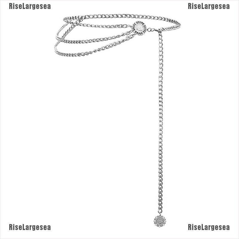 Thắt Lưng Dây Xích Mạ Kim Loại Thời Trang Cho Nữ