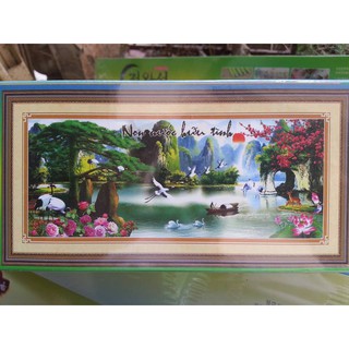 Tranh đính đá non nước hữu tình H827