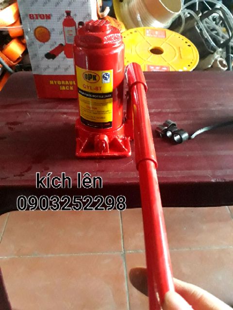 KÍCH THỦY LỰC -CON ĐỘI 10 TẤN -KÍCH Ô TÔ   OPK ,  có ren nâng tầng chất lượng