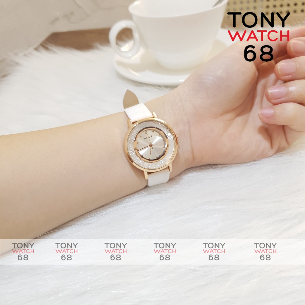 [Mã 44FASHIONSALE1 giảm 10K đơn 50K]Đồng hồ nữ đeo tay Bolun đẹp chính hãng dây da chống nước 3ATM Tony Watch 68