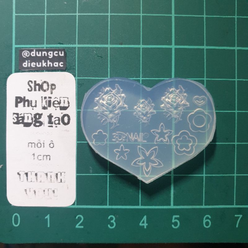 Khuôn silicon hoa hồng trang trí nail-resin🥀⚘🌹
