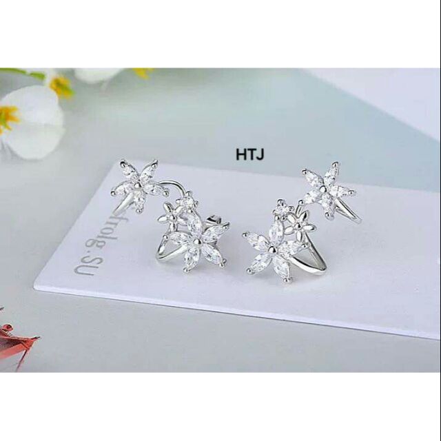 Bông tai bạc kẹp vành