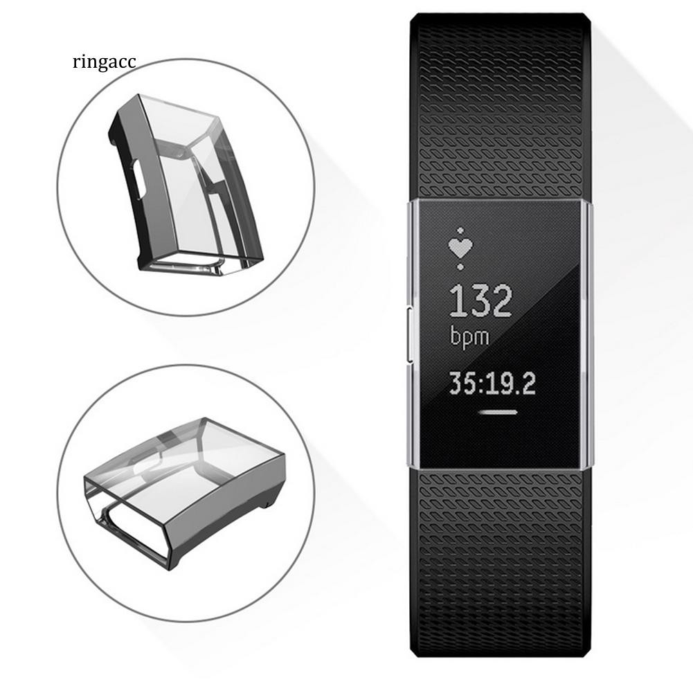 Ốp bảo vệ màn hình đồng hồ thông minh siêu mỏng từ nhựa TPU cho Fitbit Charge 2