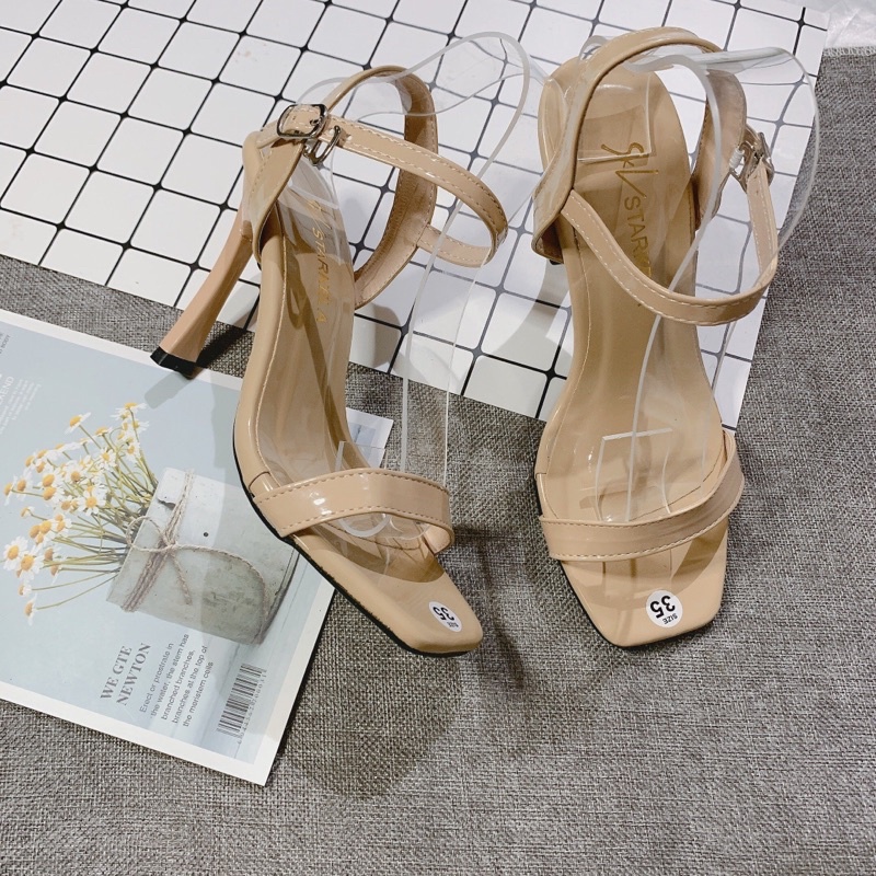 Sandal cao gót quai mảnh gót nhọn mới kiểu dáng công sở cực tôn dáng hàng vnxk ảnh thật