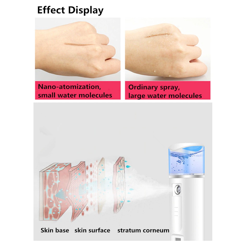 [Hàng mới về] Máy phun dưỡng ẩm kiểm tra da 3 trong 1 sạc tiện lợi