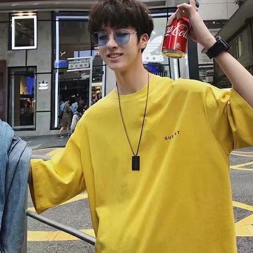 Áo thun tay ngắn dáng rộng size lớn S-5XL màu trơn đơn giản dễ phối phong cách Harajuku Nhật Bản thời trang mùa hè