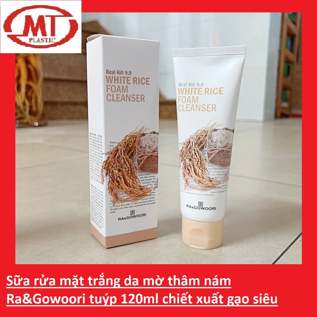 Sữa rửa mặt Ra&Gowoori trắng da mờ nám gạo Hàn Quốc tuýp 120ml