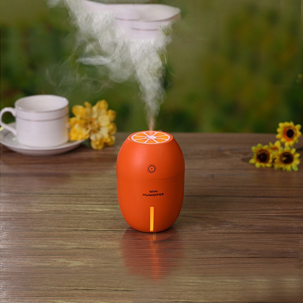 Máy xông tinh dầu Lemon Humidifer giúp thư giãn và đuổi muỗi (Màu cam) - TẶNG KÈM CỐC SẠC