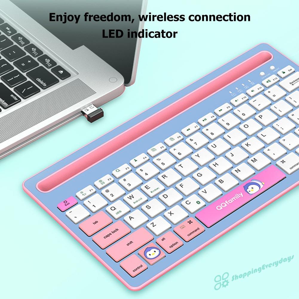 sv  QK300 Ultra-Thin 78 Keys Wireless Bluetooth Rechargeable Computer Keyboard