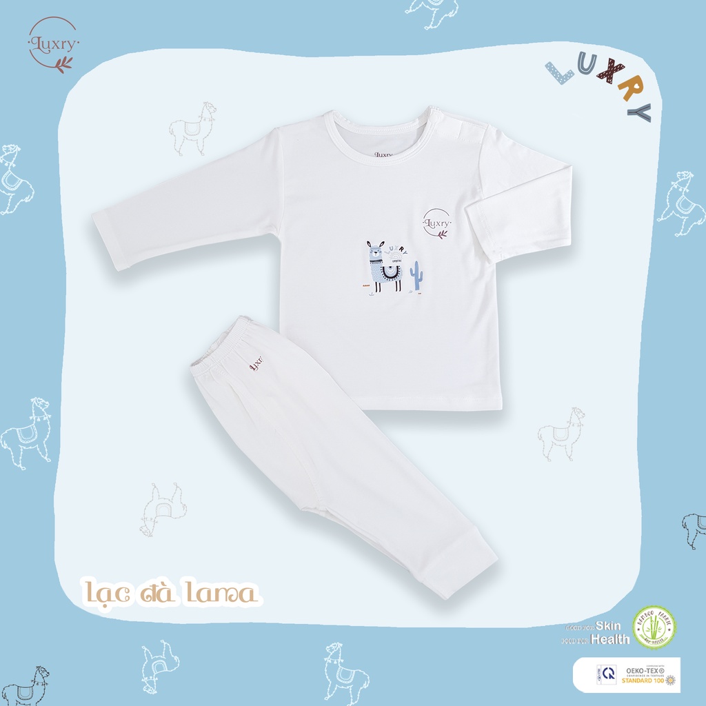 Bộ quần áo dài cài vai LAMA thương hiệu Luxry đáng yêu cho bé trai, bé gái