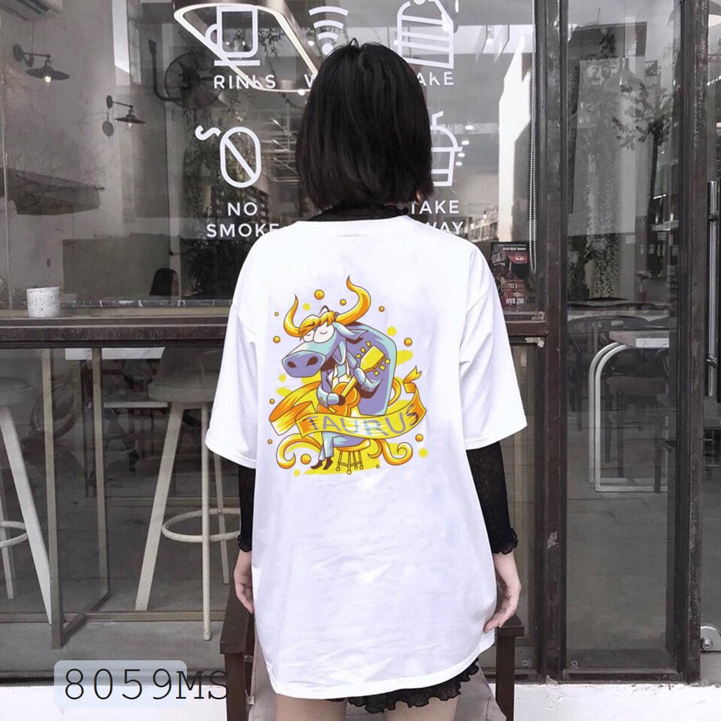 ÁO THUN UNISEX KIM NGƯU TAURUS 12 CUNG HOÀNG ĐẠO AOMI 8059MS TAY NGẮN TAY LỠ NAM NỮ CHẤT VẢI LOẠI MỘT