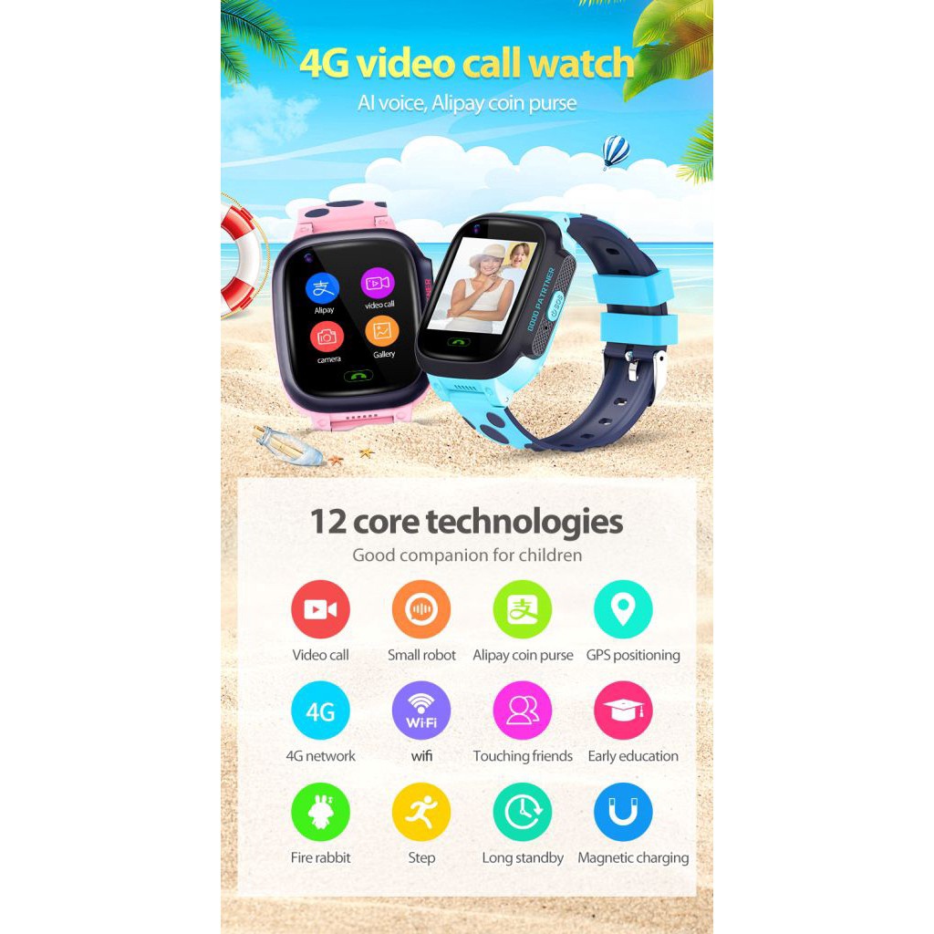 CHÍNH HÃNG Đồng hồ thông minh Y95 Y95H Y33H màn hình cảm ứng HD 4D có camera 1.3mp WiFi định vị GPS LBS gọi video call