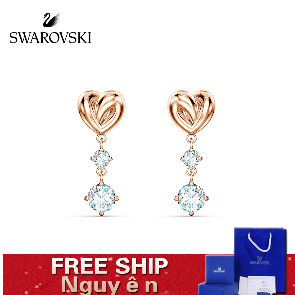 FREE SHIP Bông Tai Cá Tính Nữ Swarovski LIFELONG HRT Yêu quý và tươi sáng Earrings Crystal FASHION Trang sức trang sức đeo THỜI TRANG