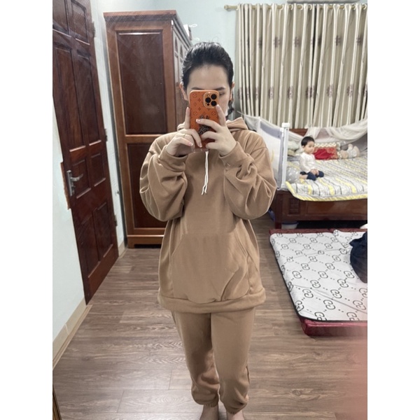 Set Nỉ Nâu - quần boom,áo hoodie | BigBuy360 - bigbuy360.vn