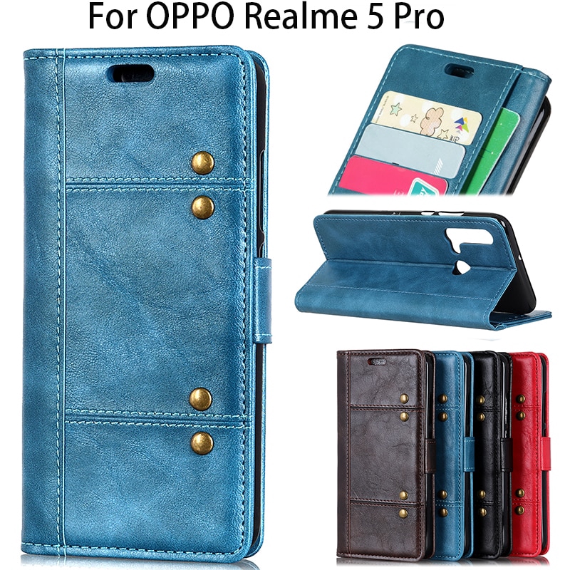 OPPO Realme 5 Pro Luxury phonepu leather wallet case, Realme5 Pro Soft protective cover