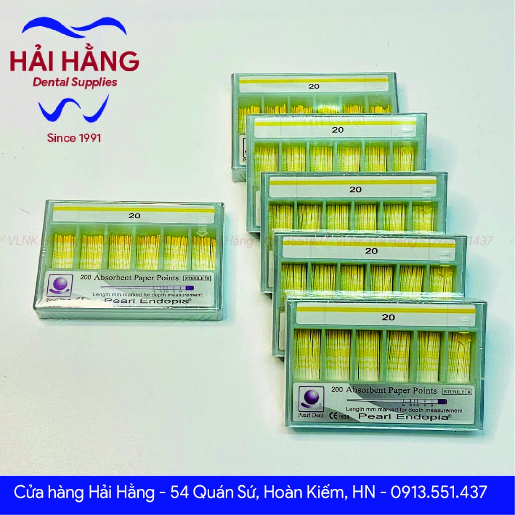 Côn giấy Pearl Endopia cho file tay có vạch Hàn Quốc – Absorbent Paper Points